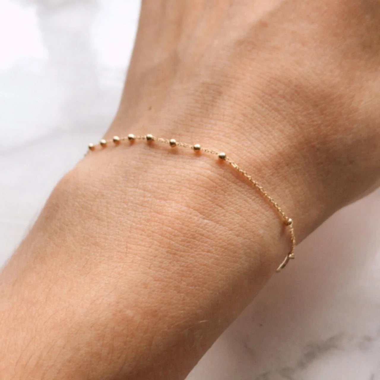 Solid Genuine 9Ct Yellow Gold St Christopher 2Mm Rosary Beads Bracelet for Women