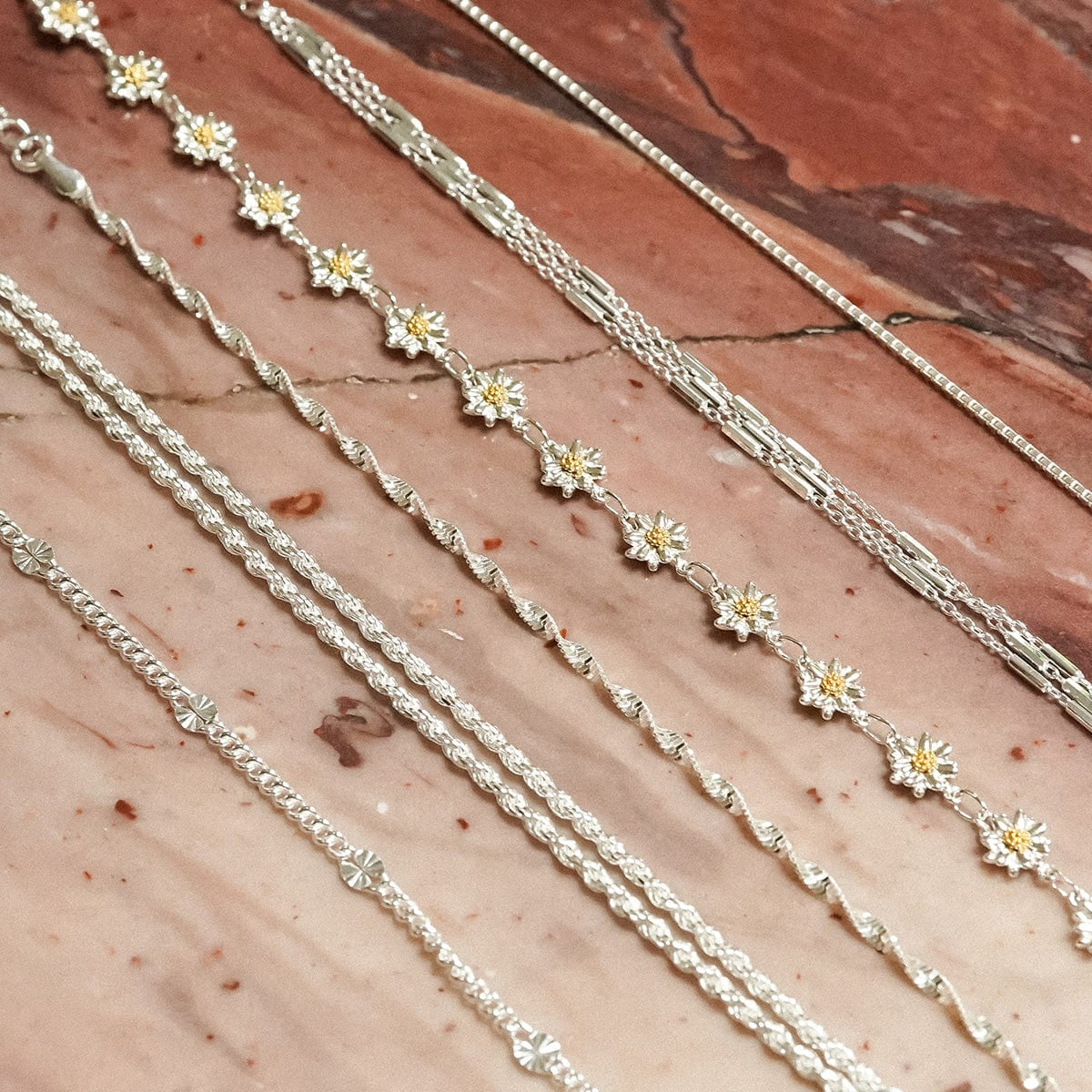 Daisy Chain Bracelet Sterling Silver