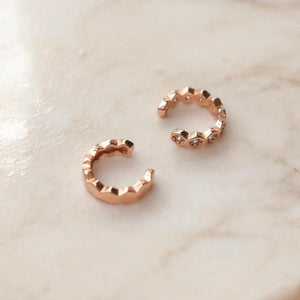 Rose Gold Ear Cuffs, Diamond Cartilage Ear Wrap, No Piercing, Minimalist Cuff Jewelry