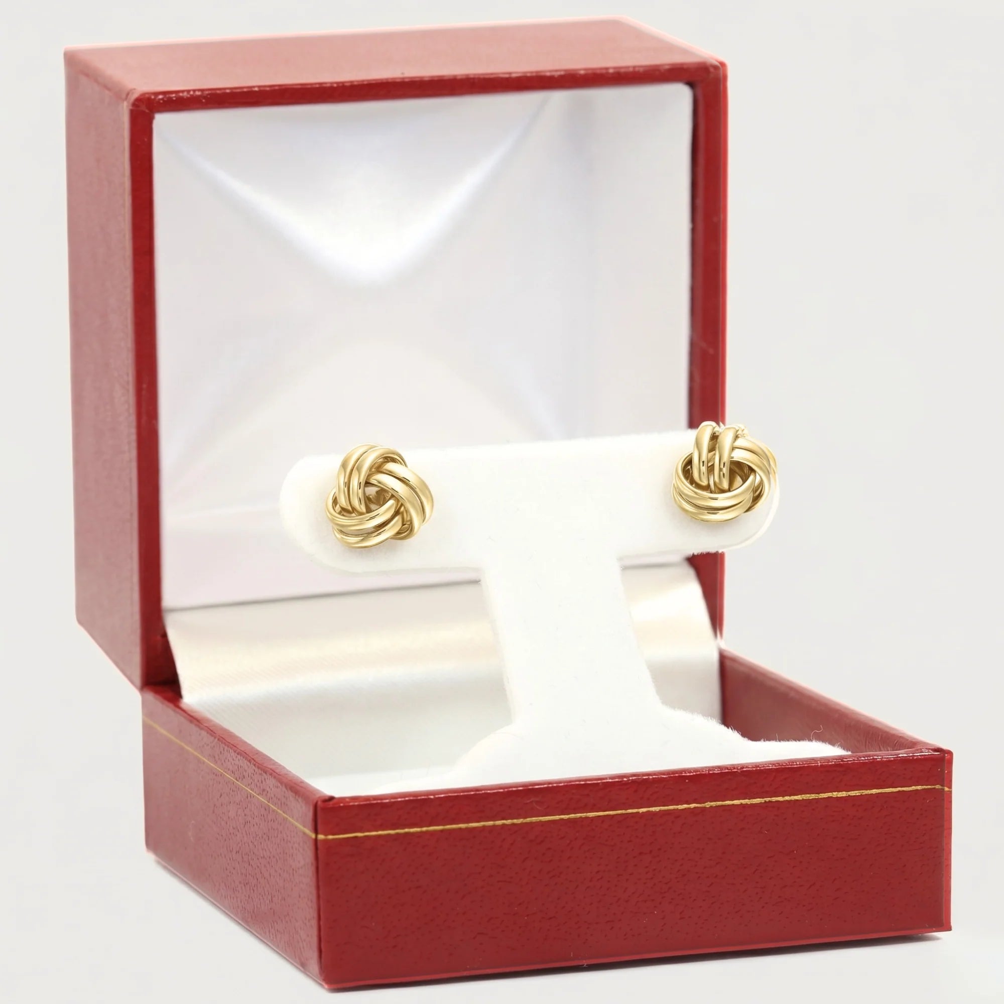 14K Gold Polished Love Knot Stud Earrings with Screwbackings, 7Mm