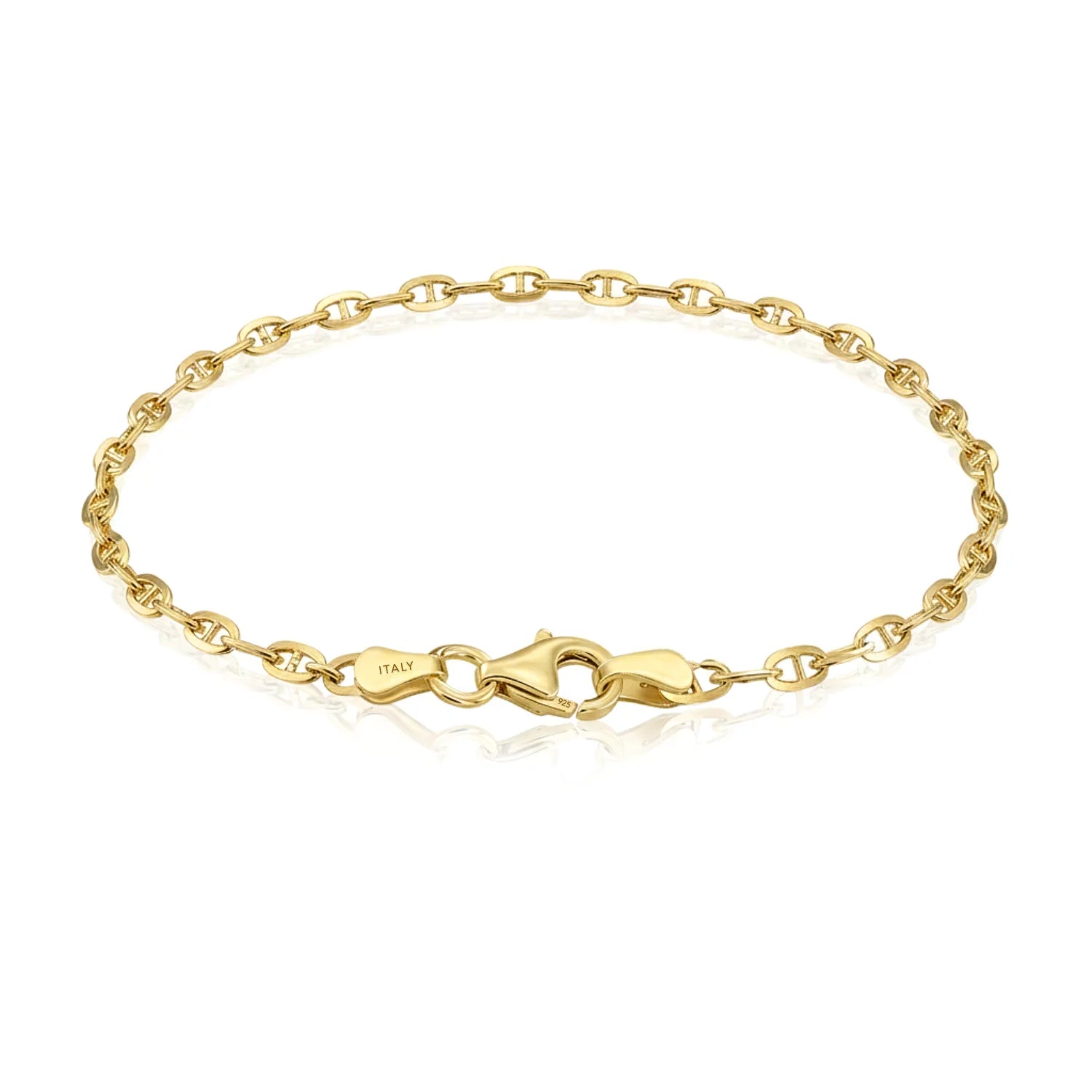 Sterling Silver Gold Plated Mariner Link Bracelet