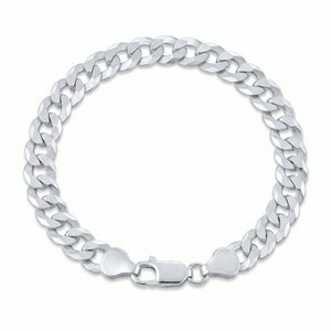 Sterling Silver Italian Curb Link Bracelet, Lobster Lock