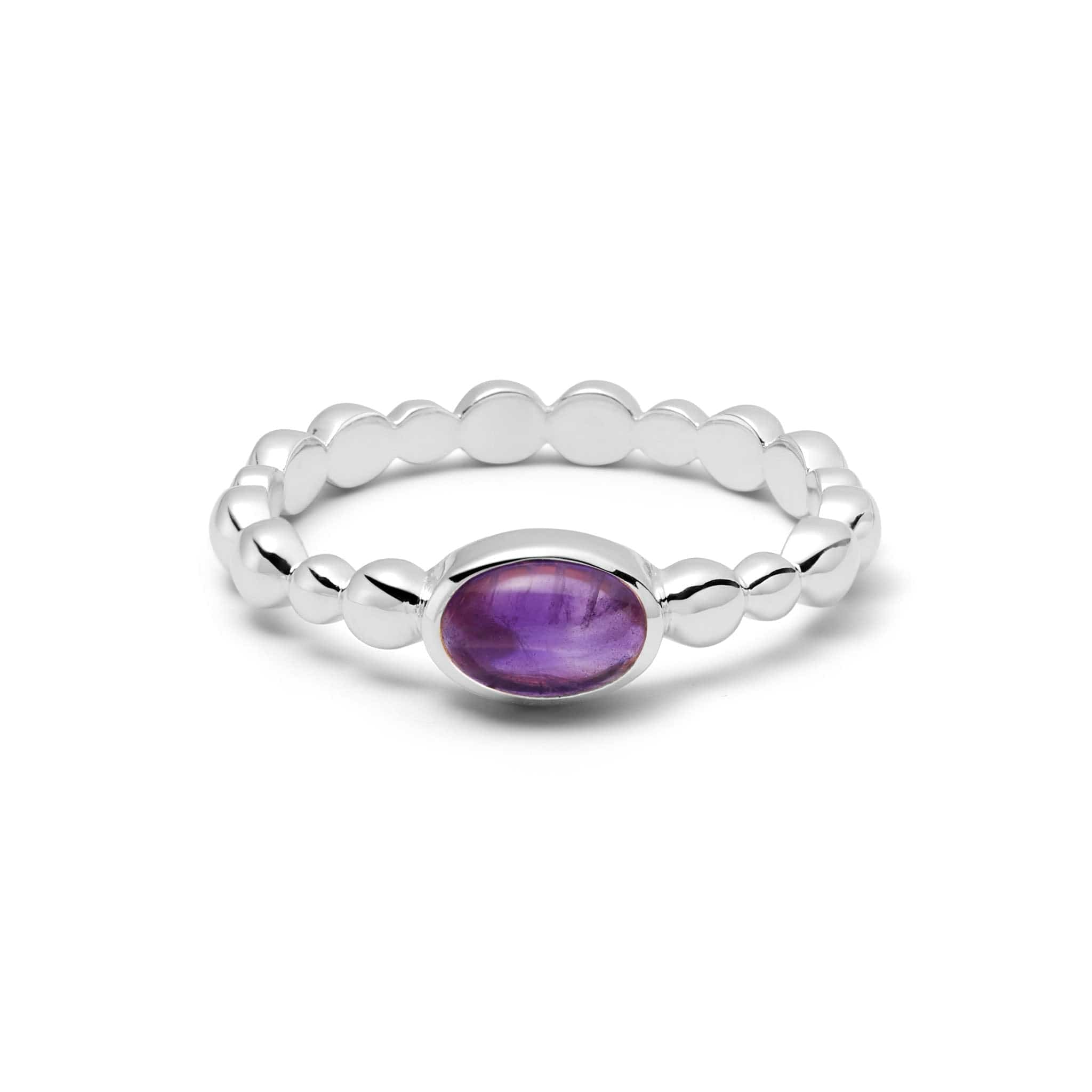 Healing Stone Bobble Ring Sterling Silver