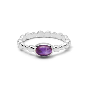 Healing Stone Bobble Ring Sterling Silver