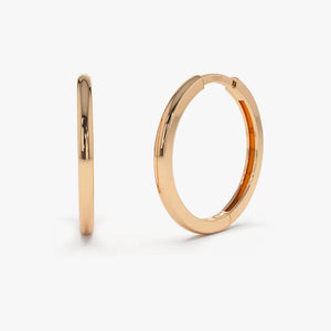 14K Gold Dainty 20mm Hoop Earrings - Elegant Ferkos Fine Jewelry Gift for Her.