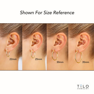 14K Gold Hoop Earrings, Diamond-Cut Fancy Hoop Earrings, Handmade & Designed by TILO Jewelry, Made in New York City
