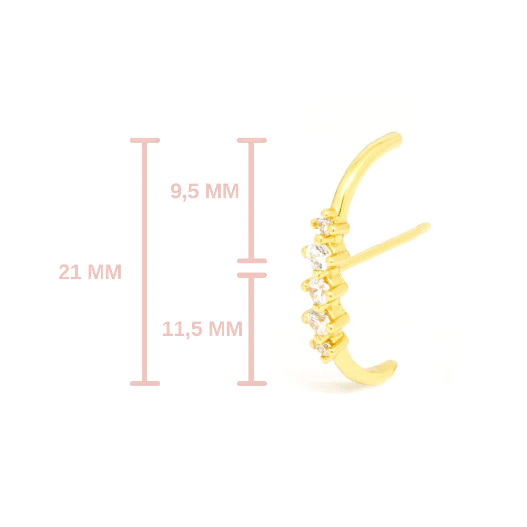 Dainty & Minimalist 4 Prongs CZ Ear Lobe Cuff Earrings
