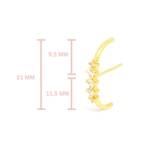 Dainty & Minimalist 4 Prongs CZ Ear Lobe Cuff Earrings