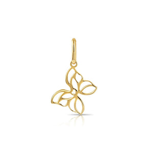 Gorgeous 14K Yellow Gold Butterfly Pendant Necklace - 18" Adjustable Chain.