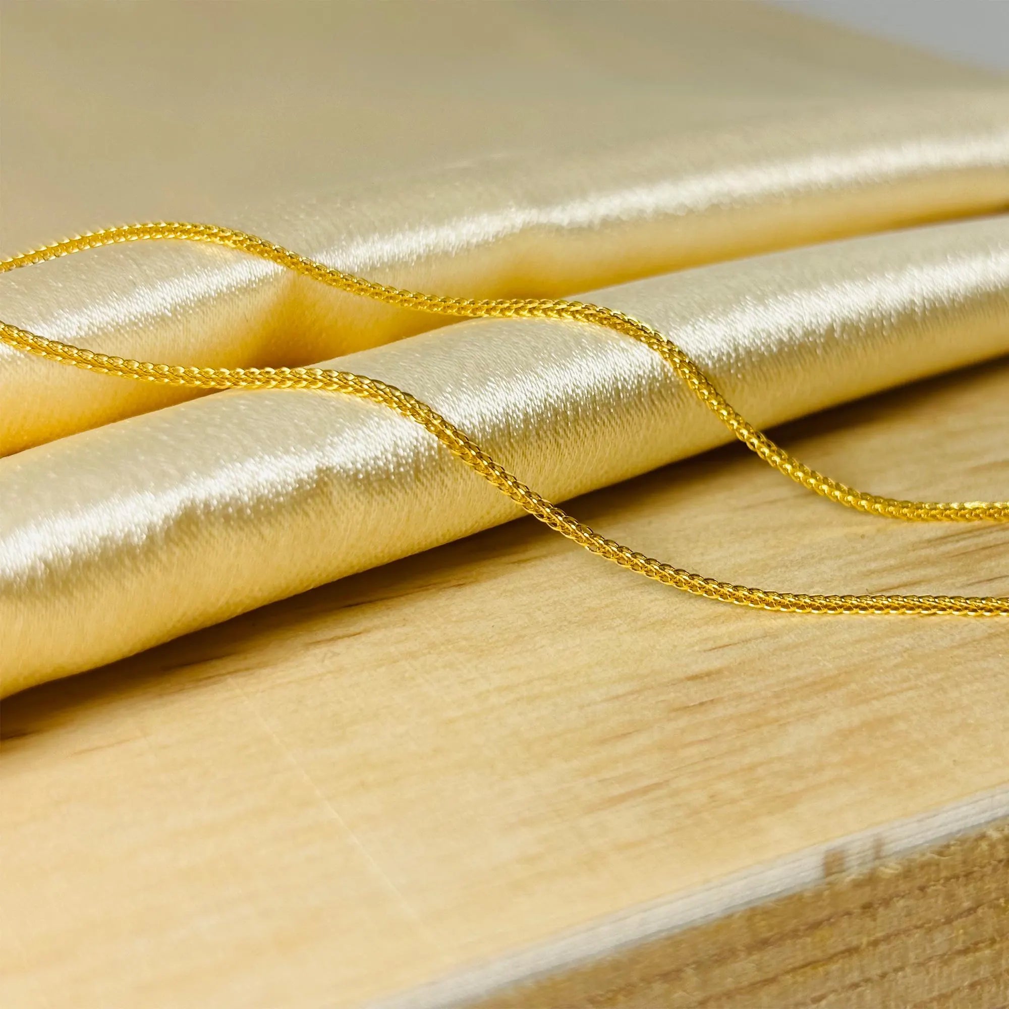 Handmade 24K Solid Gold Chain Necklace, 999 Pure Gold Jewelry,Simple Design