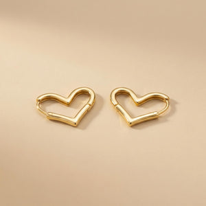 Gold Heart Huggie Earrings - Gold Heart Hoop Earrings - 18K Gold Vermeil -Minimalist Valentine Jewelry - Demi-Fine Mother'S Day Gift