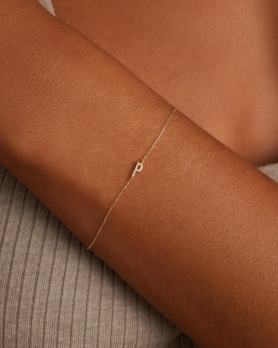 14K Diamond Pavé Alphabet Bracelet