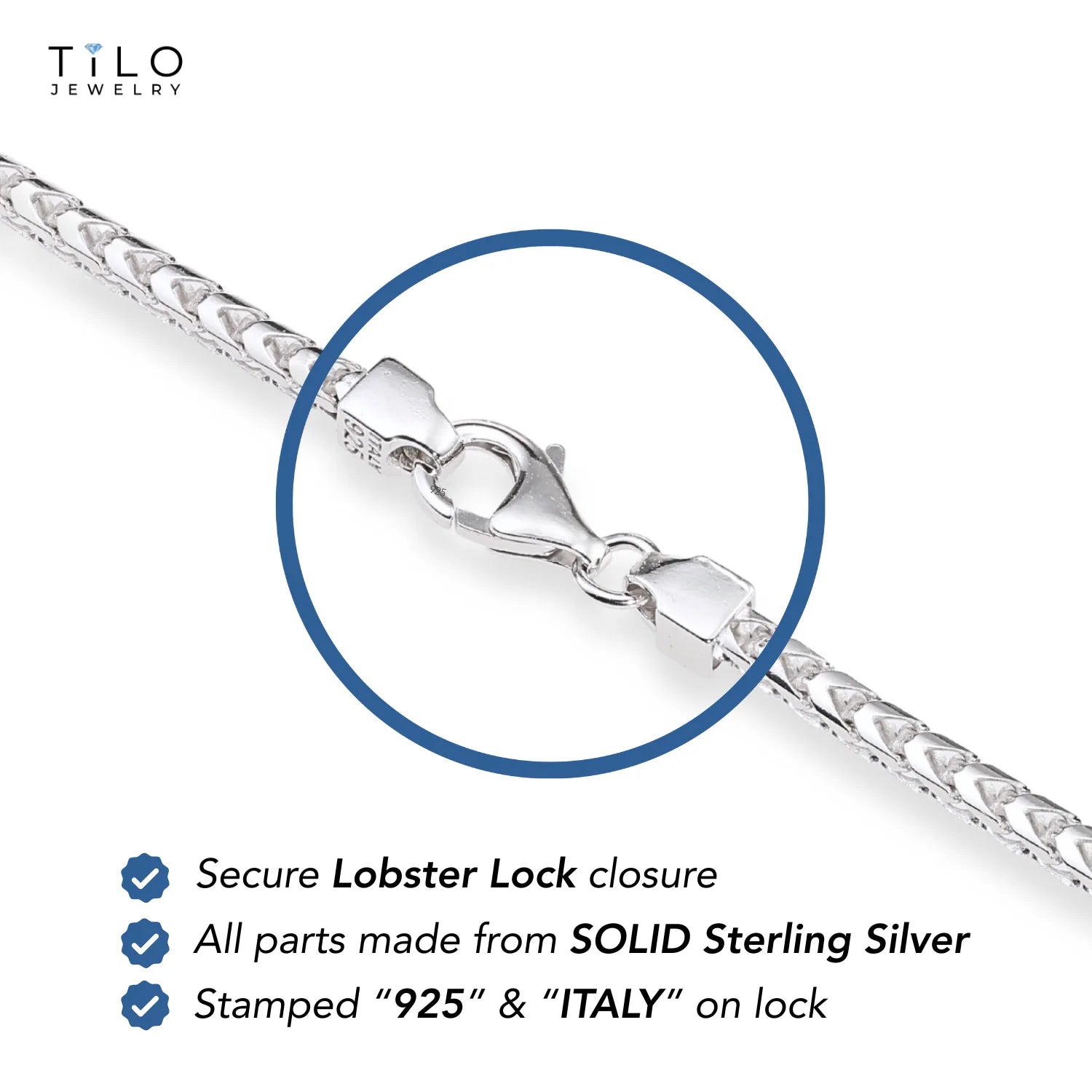 925 Sterling Silver Franco Chain Bracelet