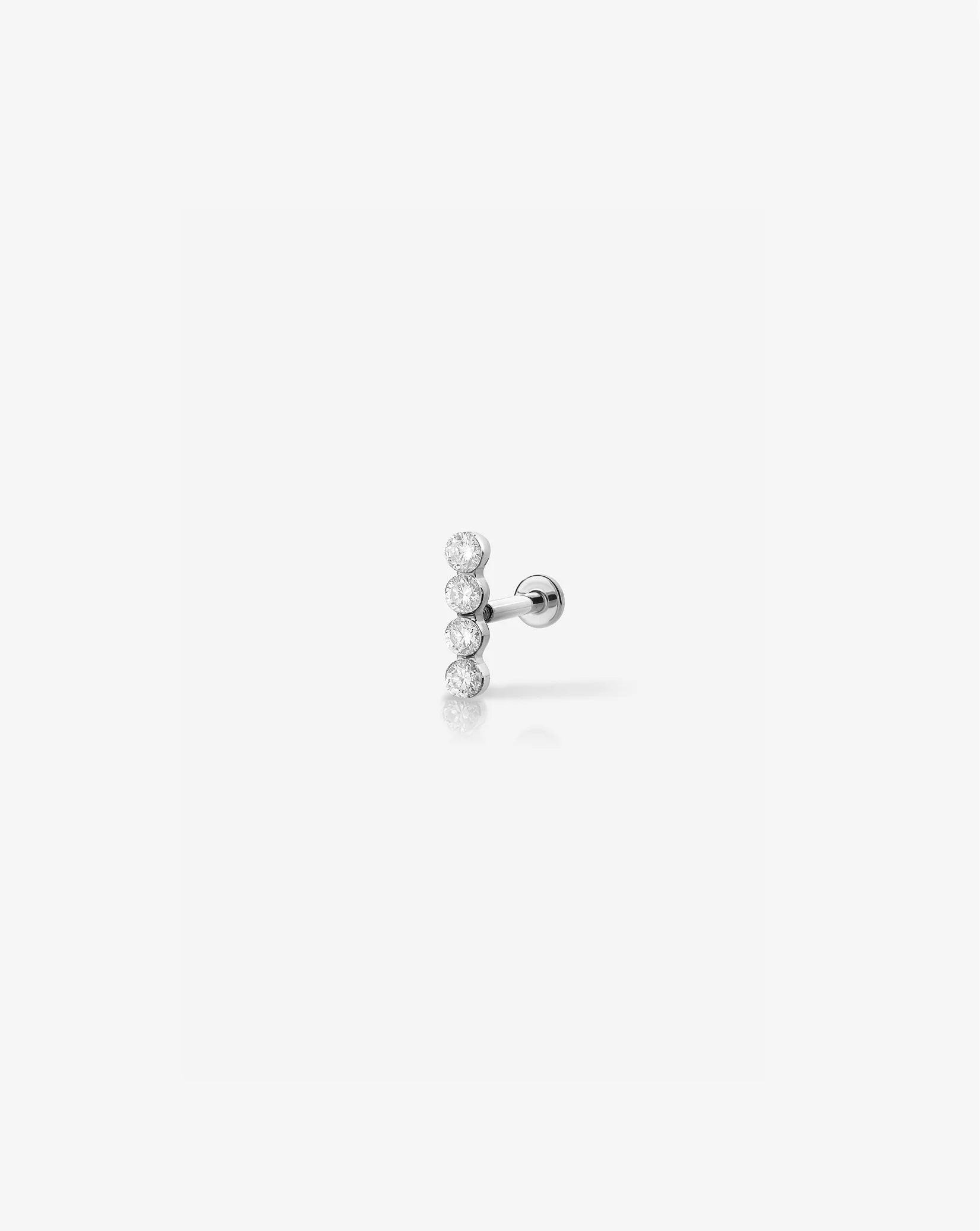 Exquisite Lab Diamond Row Flatback Earrings - Timeless Elegance!.