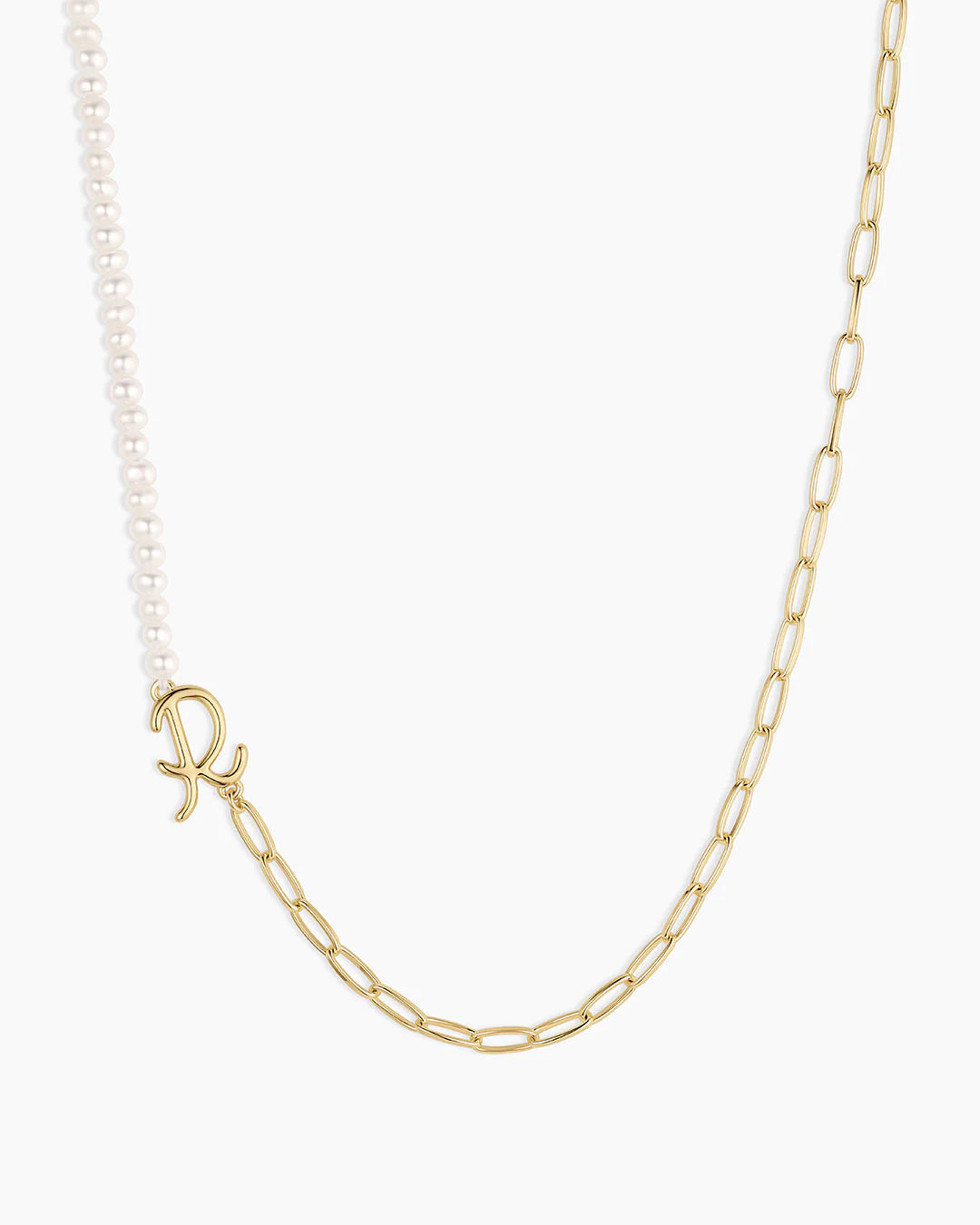 Lou Pearl Alphabet Necklace NikNenz™ Premium Gold & Diamonds
