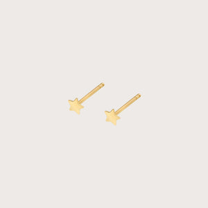 Dainty 14K Solid Gold Star Earrings - Celestial Minimalist Jewelry Elegance.