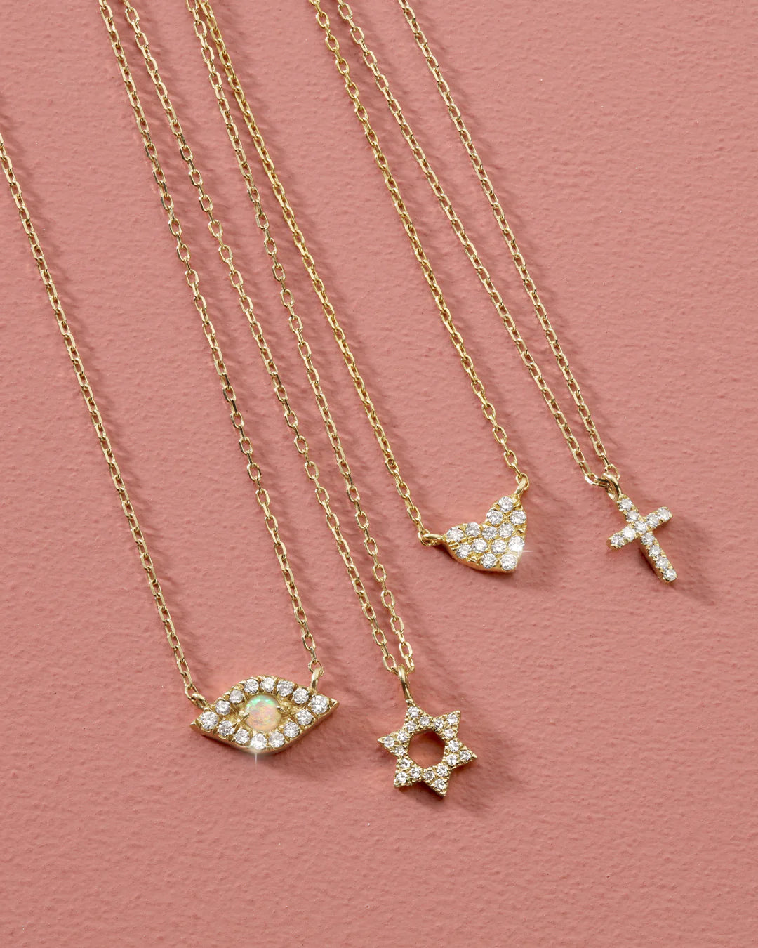 14K Diamond Star of David Necklace