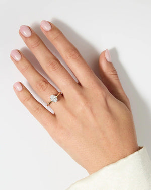 Stunning 2.08 Carat Oval Lab Diamond Cloud Solitaire Ring.