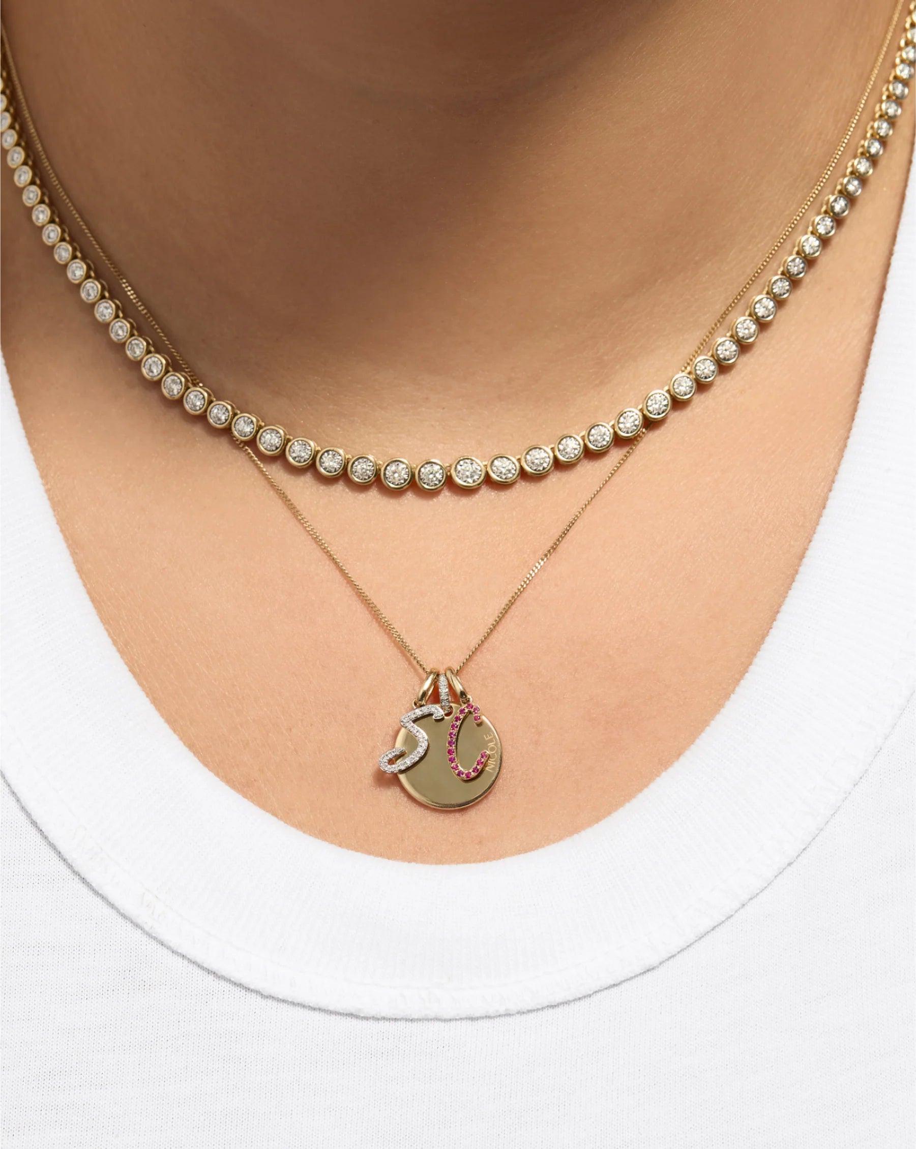 Personalized Gemstone Initial Pendant - Customizable Elegance.