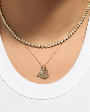 Personalized Gemstone Initial Pendant - Customizable Elegance.
