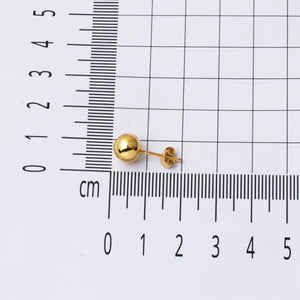 14K Solid Gold Ball Stud Earrings, Yellow Gold Ball Earrings 6Mm, Gold round Ball Stud Sleeper Earrings, Classic Jewelry