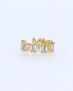 Baguette Diamond CZ Ear Cuffs, Non Pierced Conch Wrap No Piercing Cartilage Jewelry