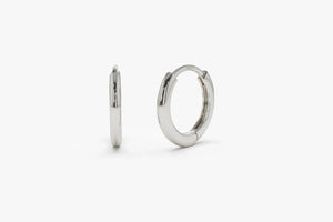 Elegant 14K Solid Gold Mini Huggie Hoop Earrings - 10MM & 12.5MM Options.