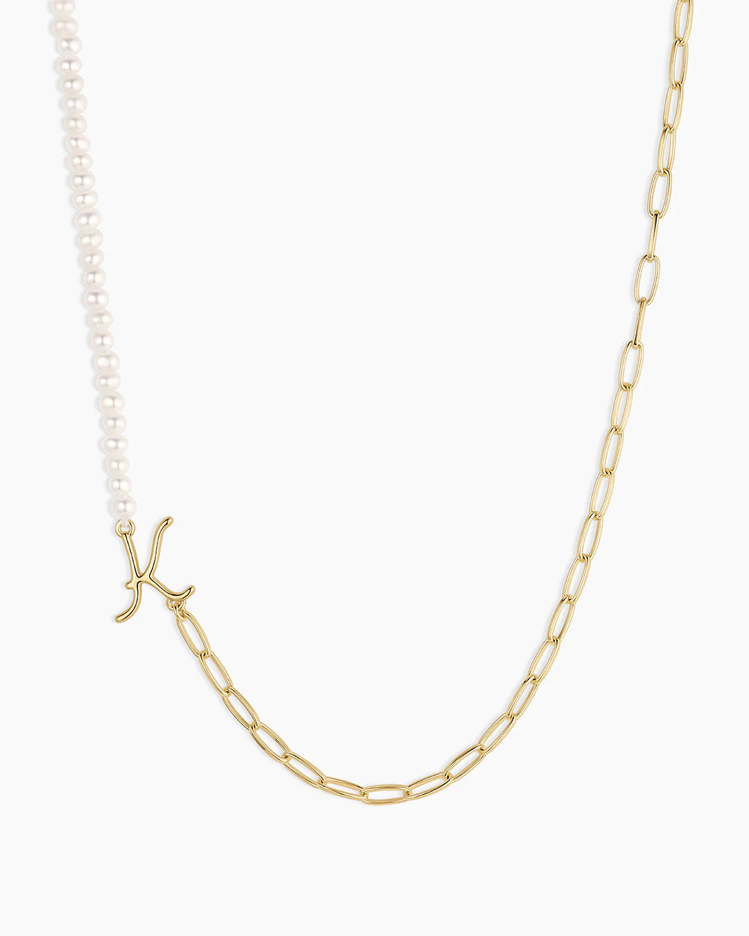 Lou Pearl Alphabet Necklace NikNenz™ Premium Gold & Diamonds