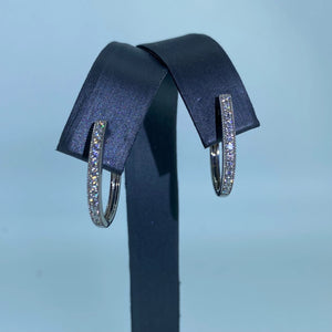 Lab Grown Diamond Hoop Earrings, 14K Gold U Shape, Handmade