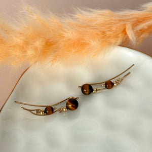 Gold Ear Climbers, Minimalist Handmade Jewelry Gift for Her