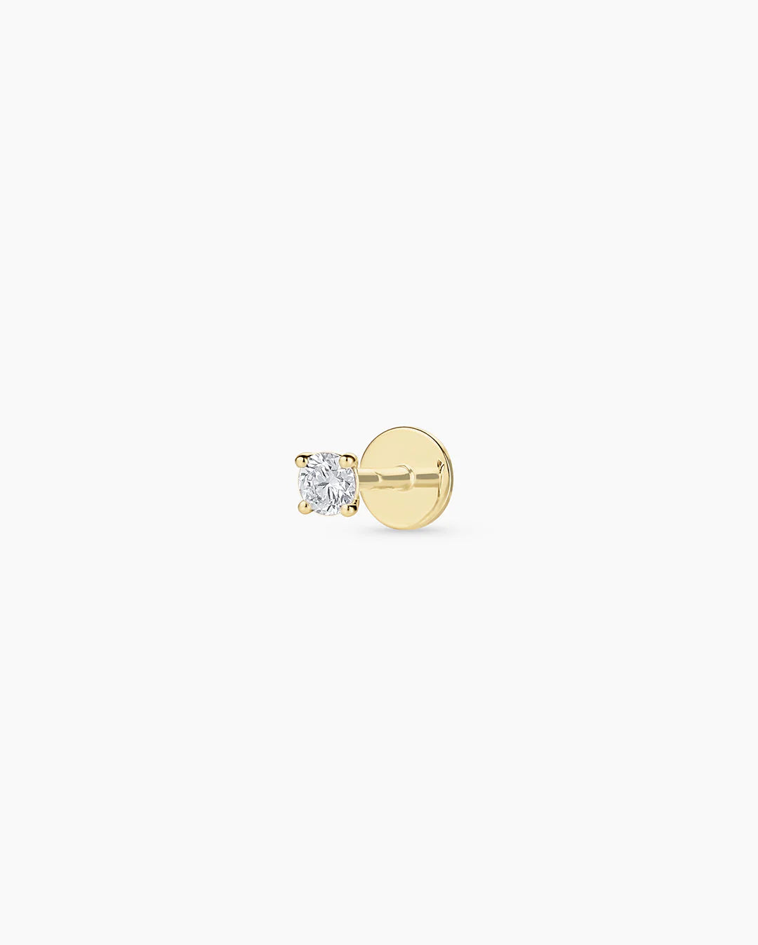 14K Lab Grown Diamond Solitaire Flat Back Single Stud