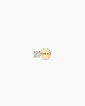 14K Lab Grown Diamond Solitaire Flat Back Single Stud