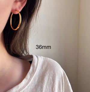 Elegant 18K Gold Filled Minimalist Hoop Earrings - Perfect Everyday Gift for Her.