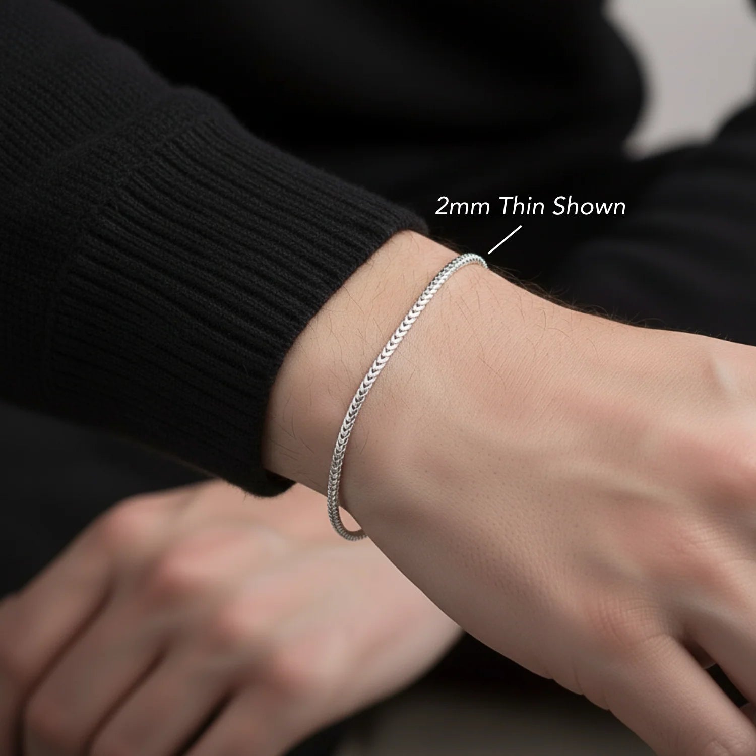 925 Sterling Silver Franco Chain Bracelet