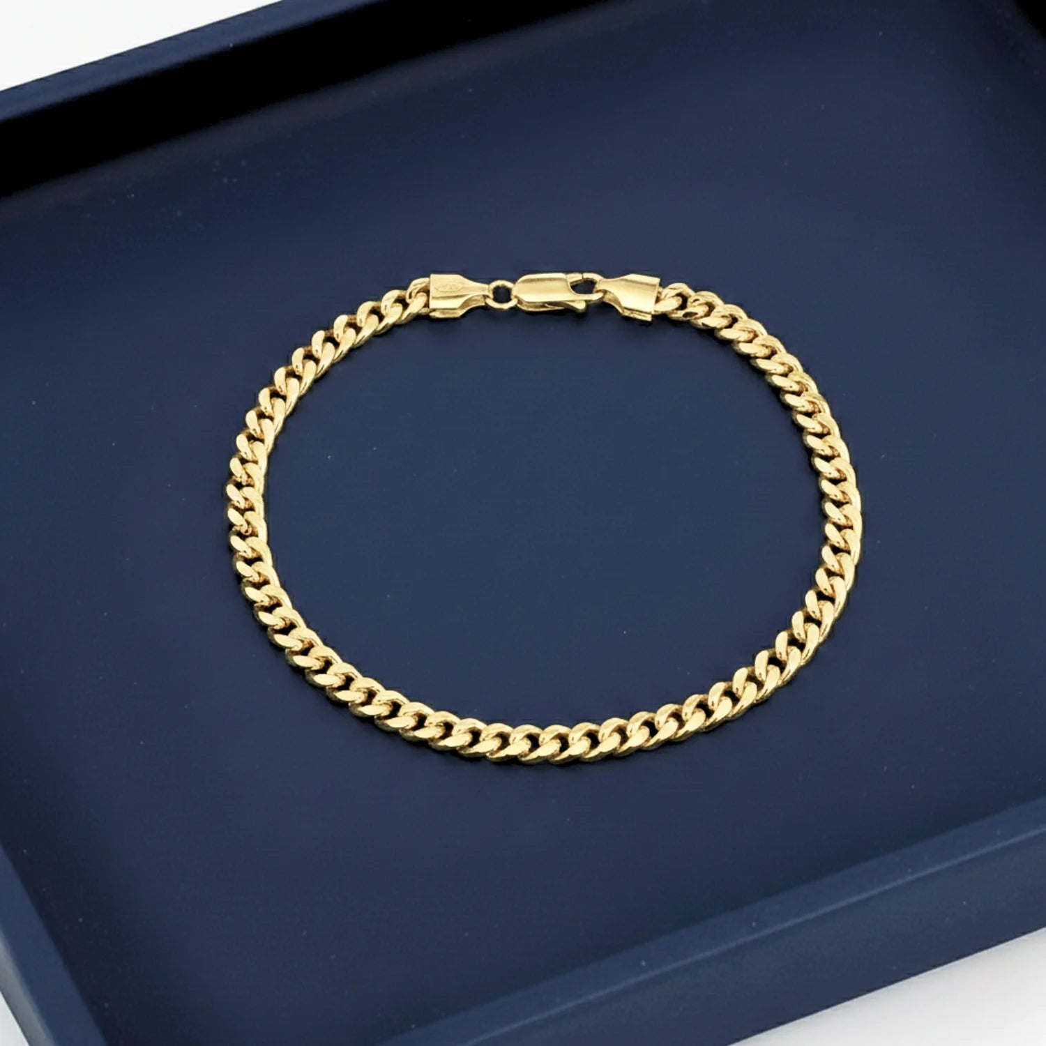 925 Sterling Silver Gold Plated Miami Cuban Link Bracelet, 5Mm Thick