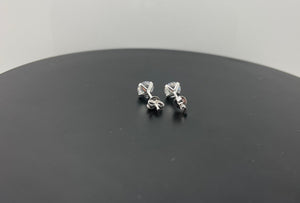 925 Sterling Silver round Clear Earrings Studs Tiny Small Large One Pair