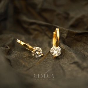 14K Gold Vermeil Diamond Stud Earrings: Elegant Minimalist Jewelry, Ohrstecker Gold, Ohrringe Gold