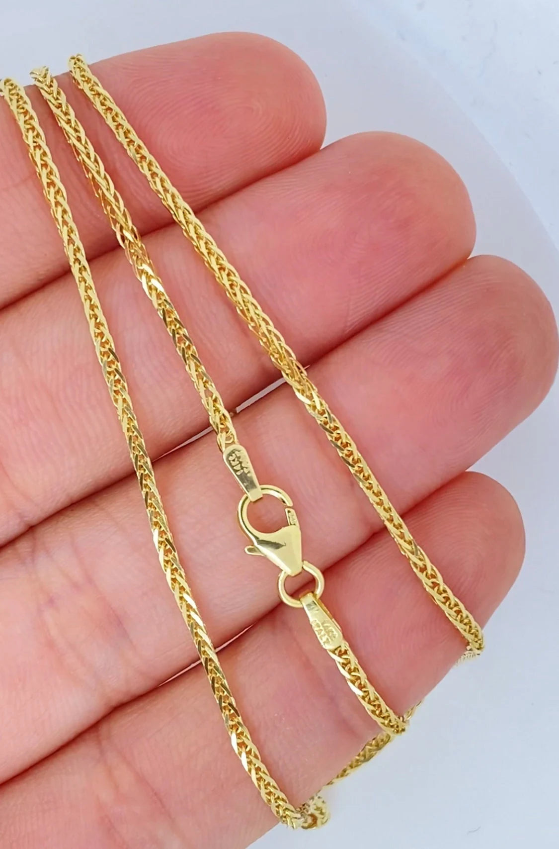 Solid 14K Gold Wheat Diamond Cut Sparkle Chain, 14Kt ITALIAN Highest Quality, Made in ITALY, Solid 14K Gold Wheat Chain, Ladies 14K Gold