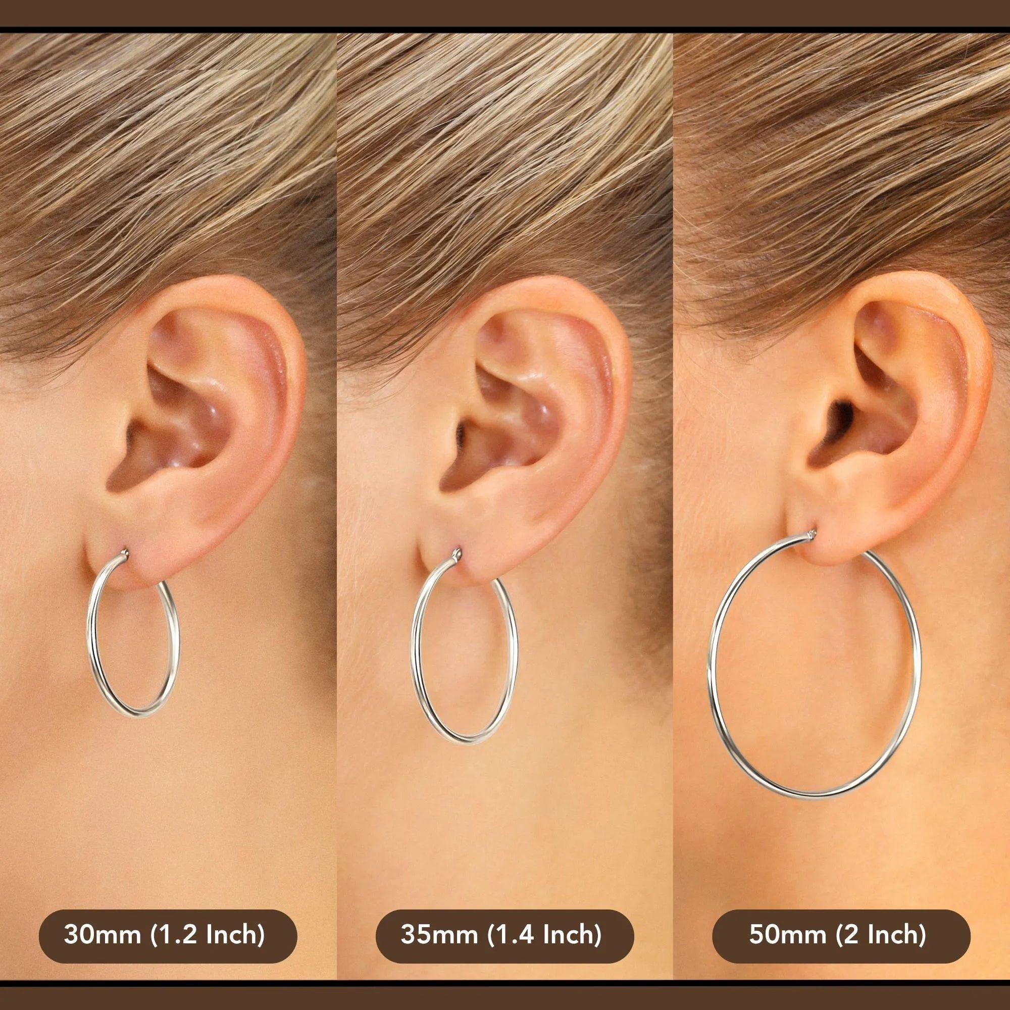 Discover Timeless Elegance with Our Handmade 10K Solid Gold Hoop Earrings - Available in White, Rose, and Yellow Gold.