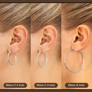 Discover Timeless Elegance with Our Handmade 10K Solid Gold Hoop Earrings - Available in White, Rose, and Yellow Gold.