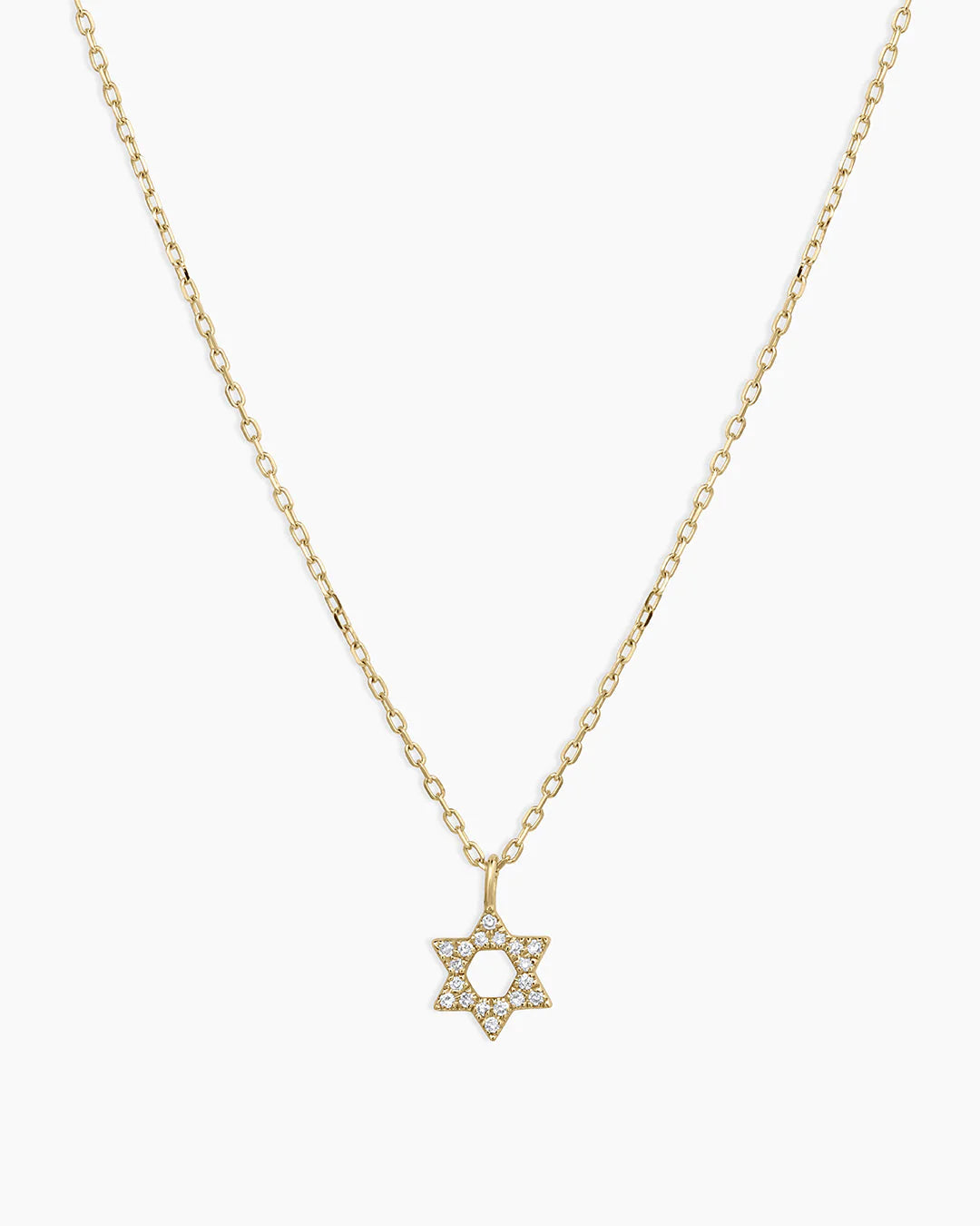 14K Diamond Star of David Necklace