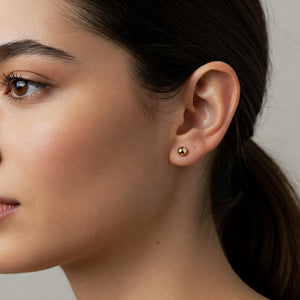 14K Gold Ball Stud Earrings: Minimalist Everyday Jewelry