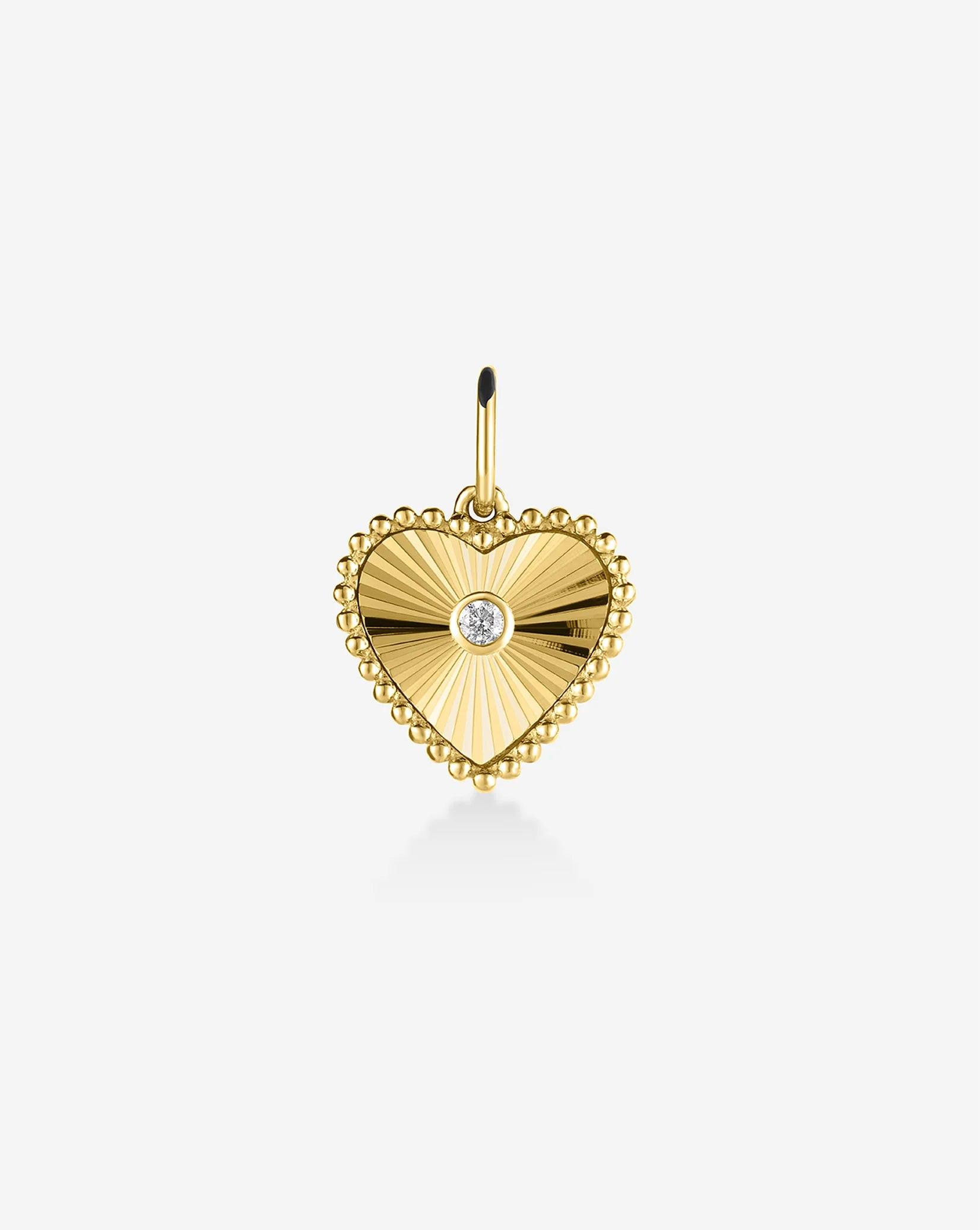 Stunning Fluted Heart Diamond Pendant - Elegance Redefined.