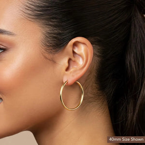 14K Gold Classic Hoop Earrings, Solid 14K Yellow Gold Chunky Hoops, Bold and Classy 3Mm, Designed & Handmade by TILO Jewelry