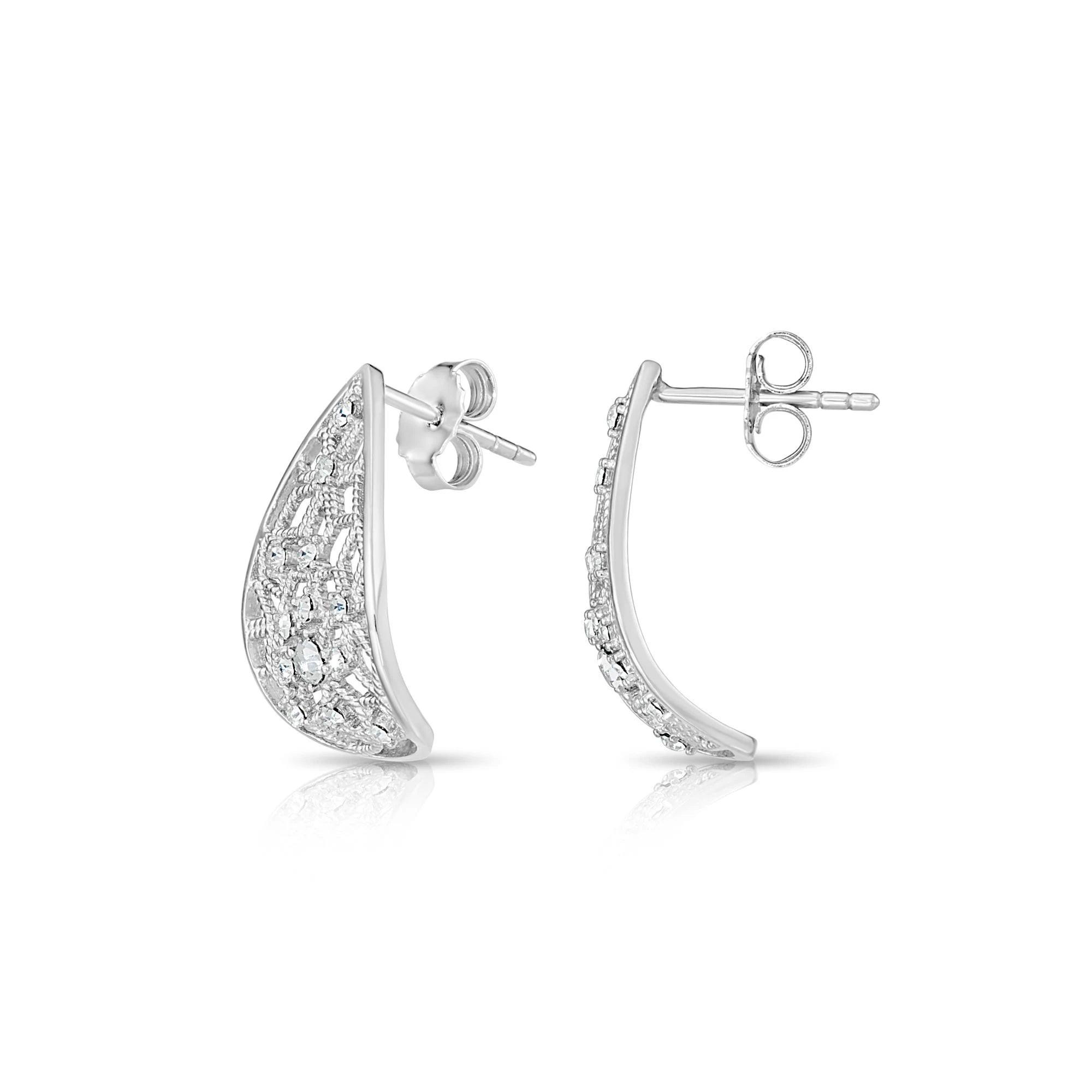 Elegant 925 Sterling Silver Teardrop CZ Stud Earrings - Perfect Gift for Her!.