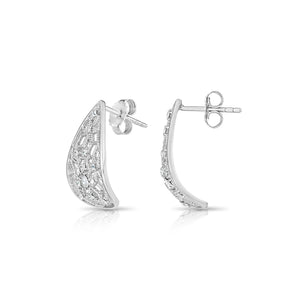Elegant 925 Sterling Silver Teardrop CZ Stud Earrings - Perfect Gift for Her!.