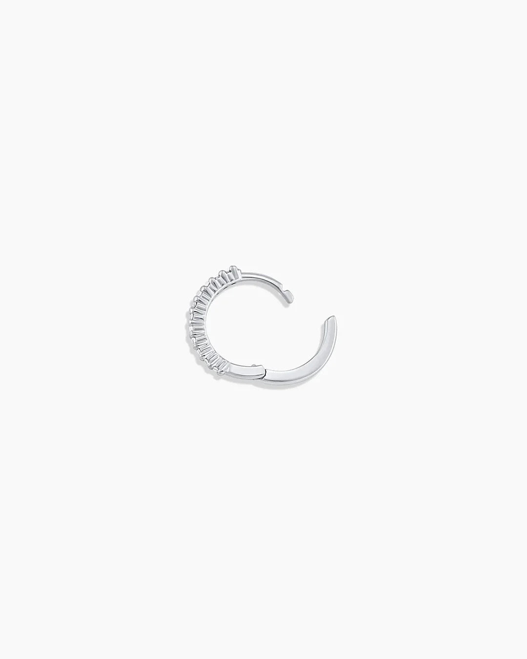 14K White Gold Diamond Pavé Single Huggie