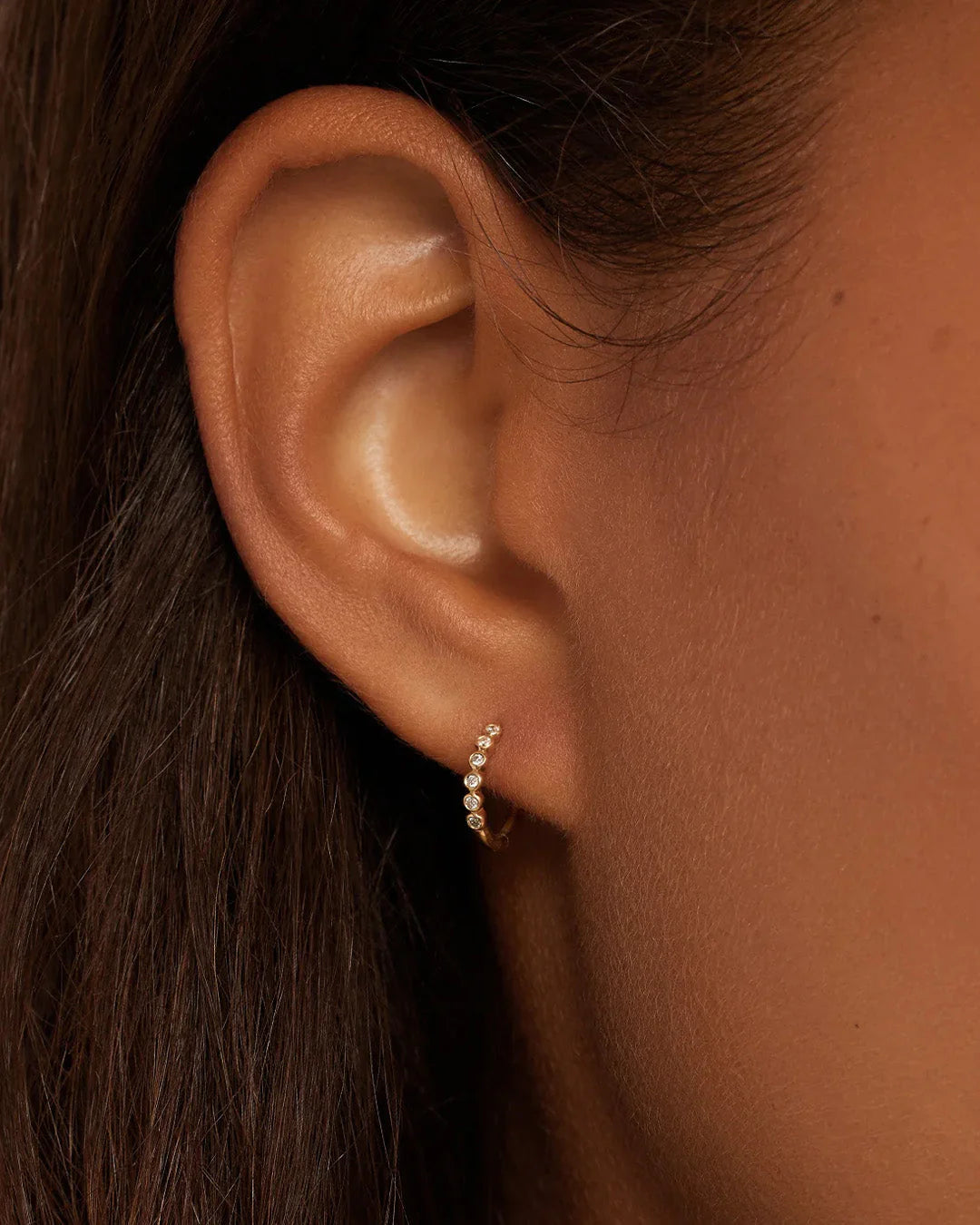 14K Classic Diamond Single Huggie