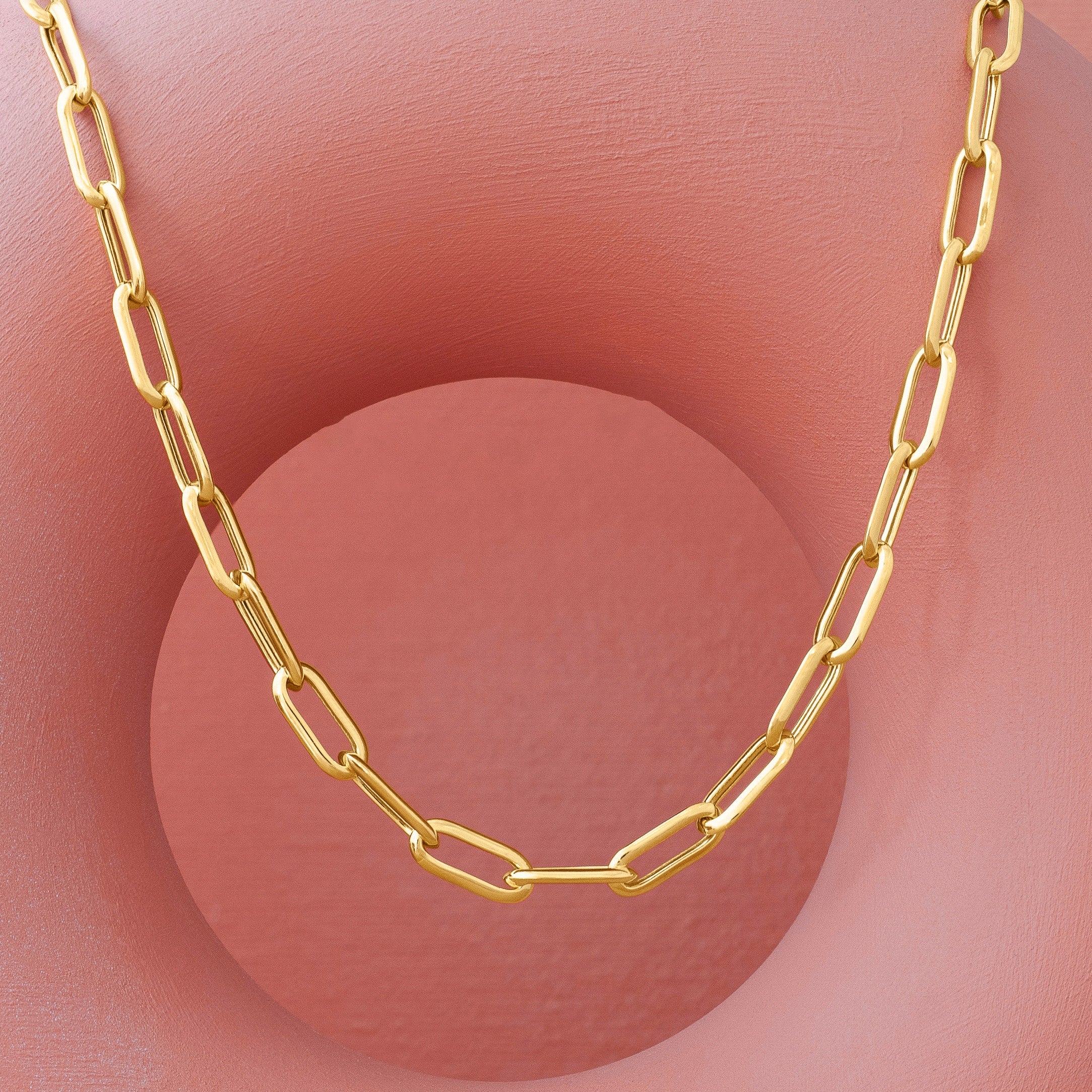 GOLD LONG LINK CHAIN NECKLACE