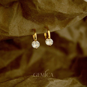 14K Gold Vermeil Diamond Stud Earrings: Elegant Minimalist Jewelry, Ohrstecker Gold, Ohrringe Gold